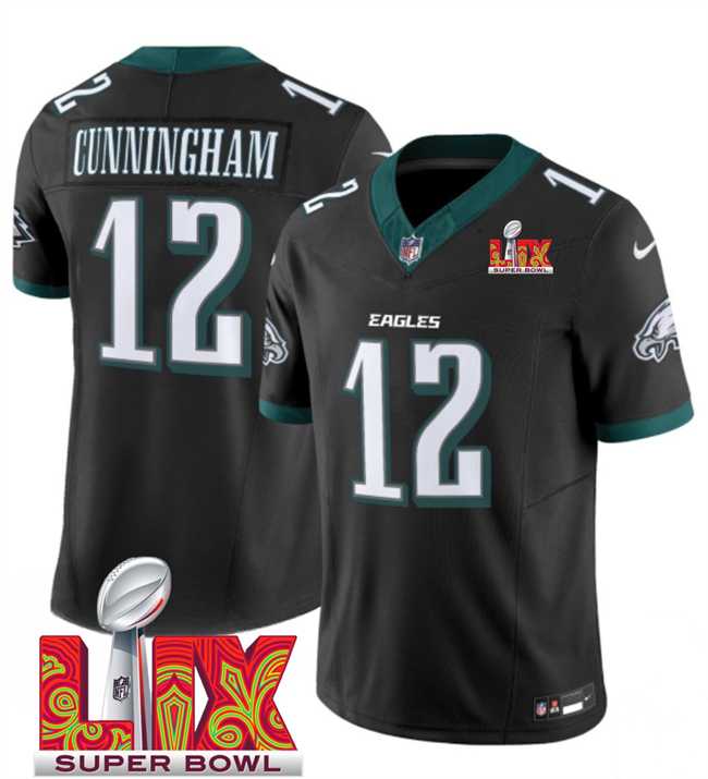 Men & Women & Youth Philadelphia Eagles #12 Randall Cunningham Black 2025 Super Bowl LIX Patch New F.U.S.E. Vapor Limited Stitched Jersey,We sell and wholesale Men & Women & Youth Philadelphia Eagles #12 Randall Cunningham Black 2025 Super Bowl LIX Patch New F.U.S.E. Vapor Limited Stitched Jersey on line form chian!